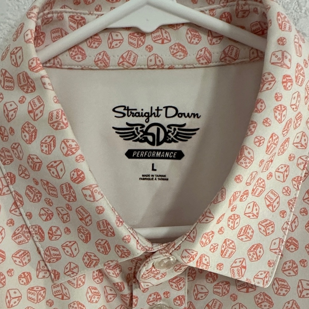 Straight Down Performance Polo White With Orange … - image 2